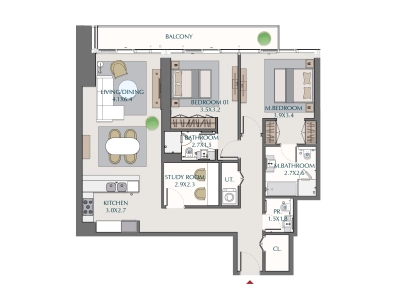 Wasl - 1 Residences - Apartment