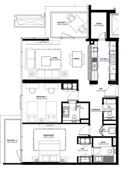 RAK Properties - Gateway II Residences - Apartment