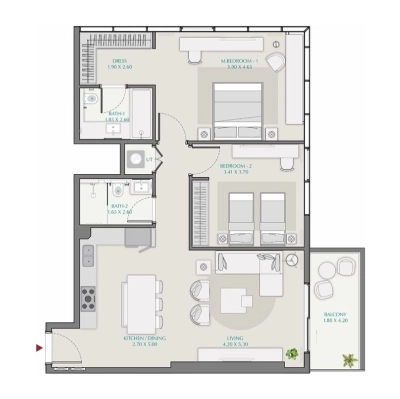 Wasl - Avenue Park Towers - Apartment
